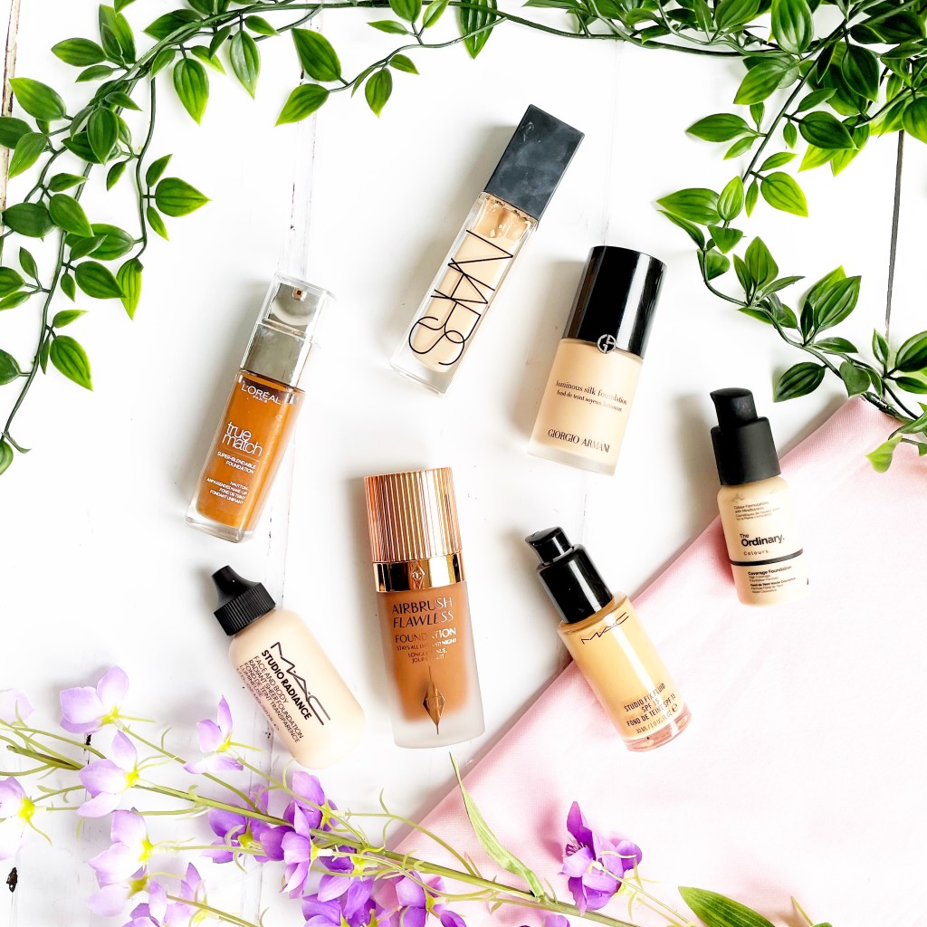 Foundations - Charlotte Tilbury Airbrush Flawless, Loreal True Match, Mac Face and Body, The Ordinary Serum, Armani Luminous Silk, Nars Radiant Longwear, Mac Studio Fix